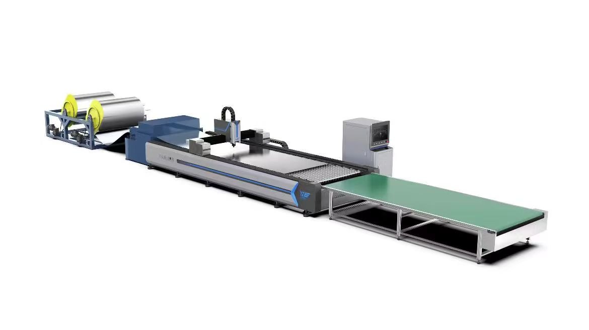 Stainless steel galvanized plate ventilation duct cutting and blanking machine